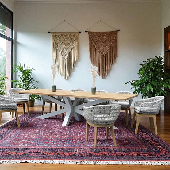 Table métal blanc et teck recyclé 300 cm, Conceptual - Gecko Jardin - Imagen 8