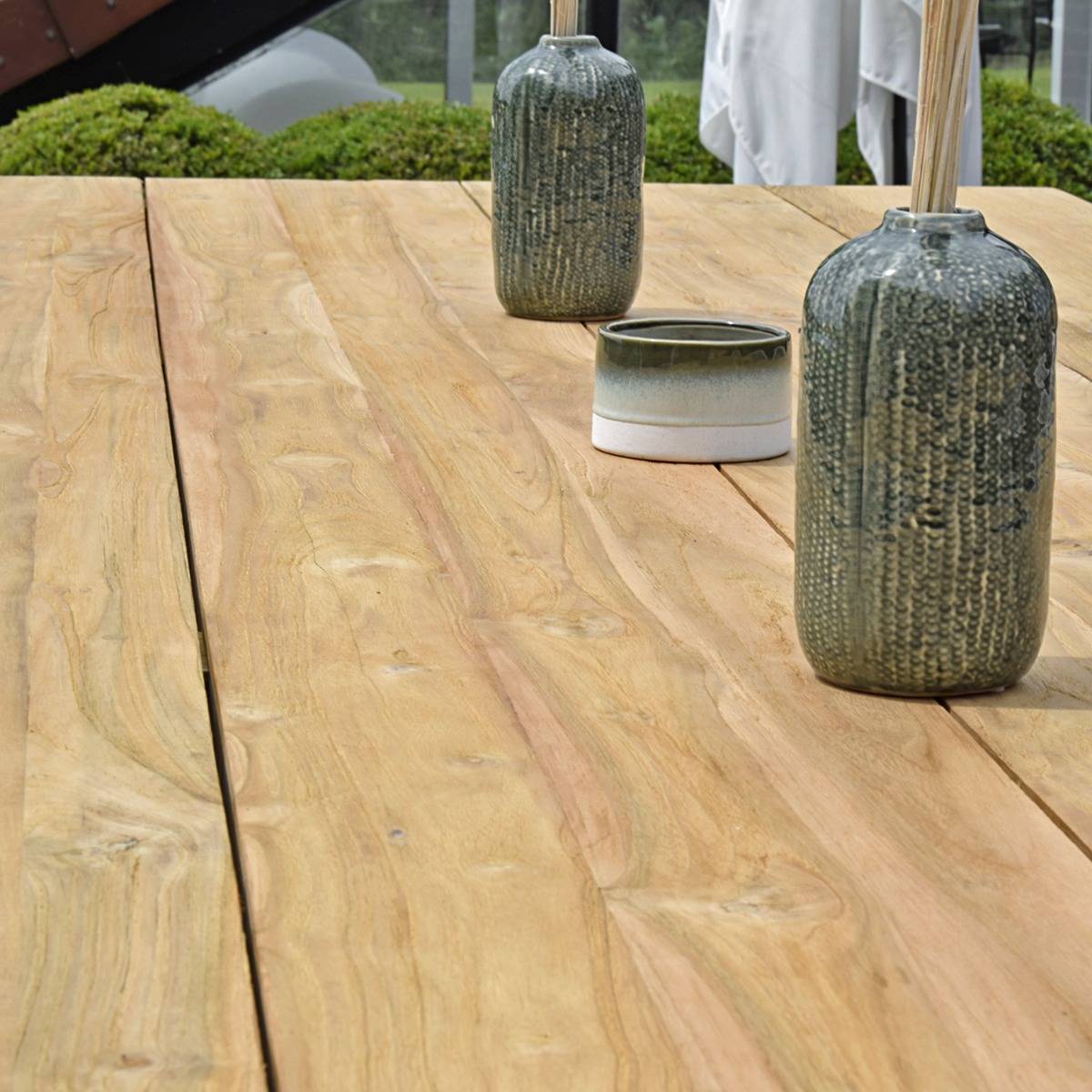 Table métal blanc et teck recyclé 300 cm, Conceptual - Gecko Jardin - Imagen 5