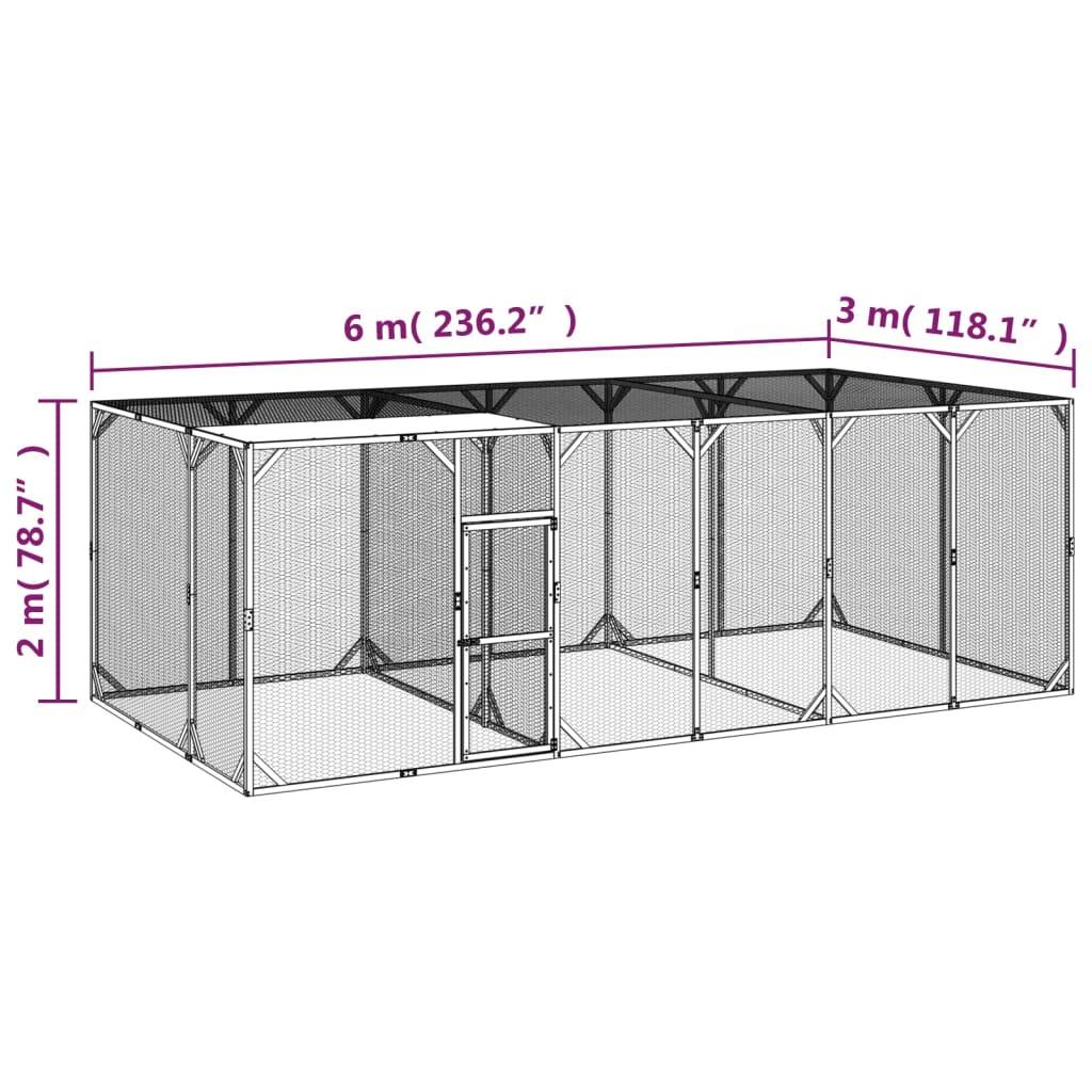 Vidaxl - Poulailler 600x300x200 cm Bois de pin massif imprégné vidaXL 3102986 - Imagen 3