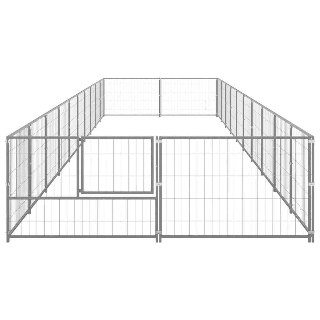 Helloshop26 - Chenil extérieur cage enclos parc animaux chien argenté 20 m² acier - Imagen 4