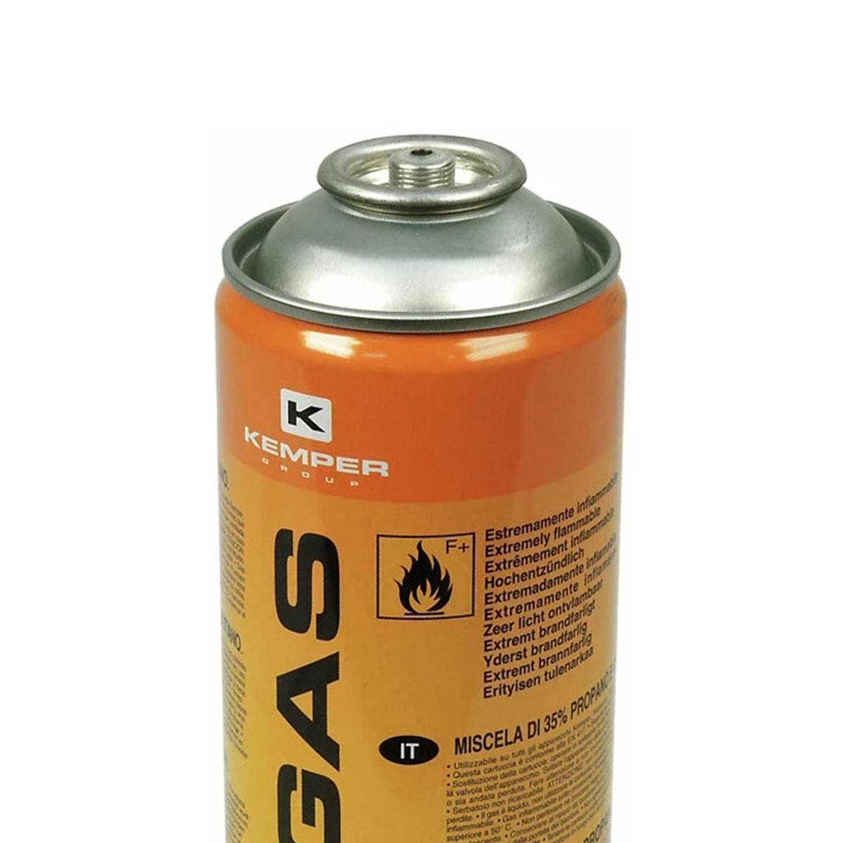 Pack de 12 Cartouches de gaz 330gr Butane propane mix 600ml Valve 7/16 KEMPER - Imagen 4