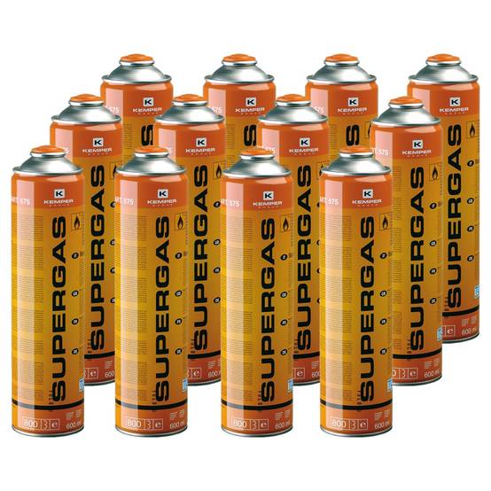Pack de 12 Cartouches de gaz 330gr Butane propane mix 600ml Valve 7/16 KEMPER - Imagen 1