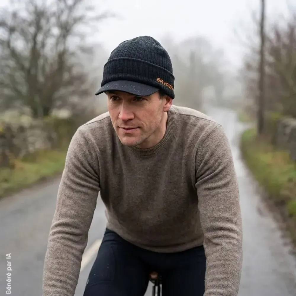 Bonnet Beanie gris en maille extensible pour homme  Taille - Image 3