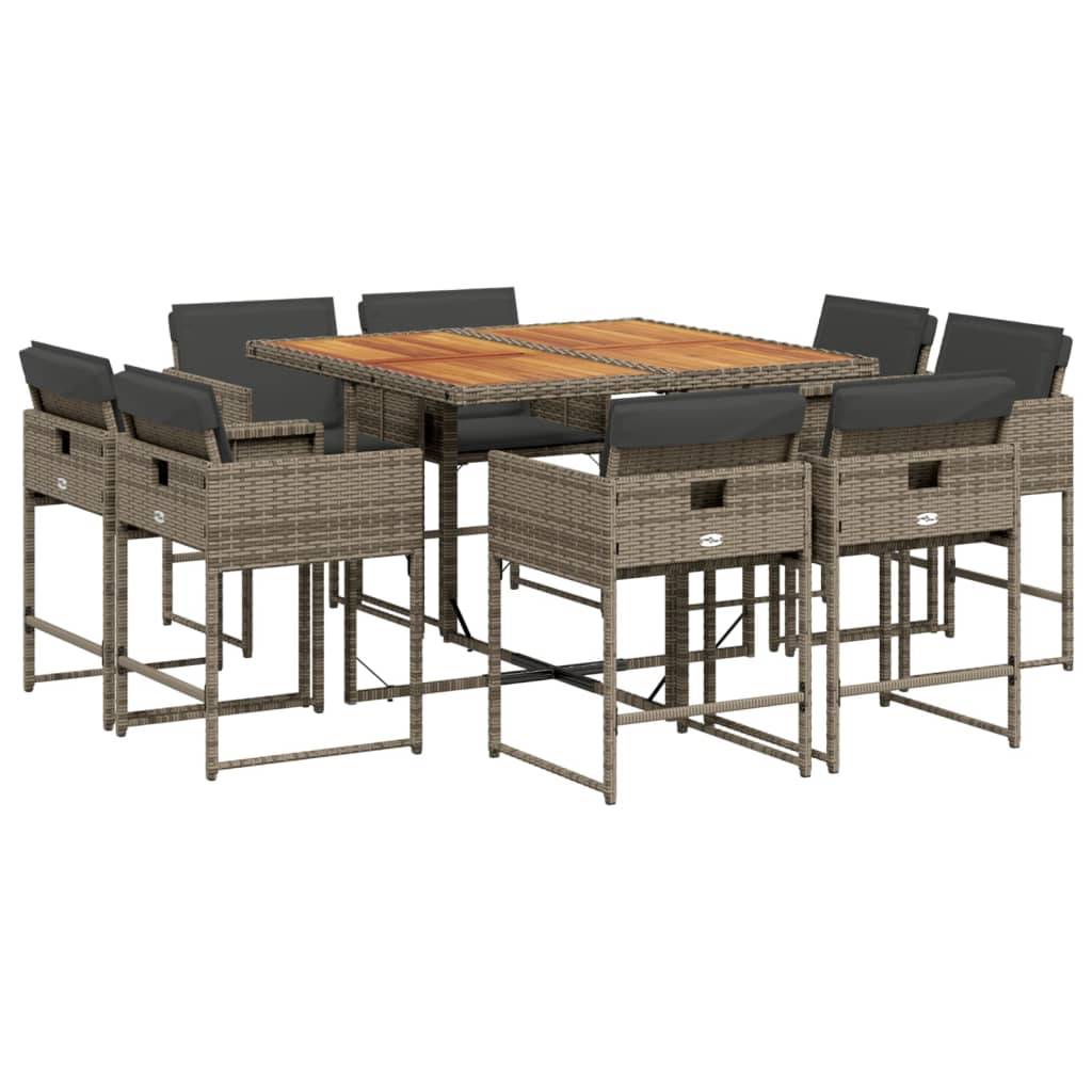 ComfortXL - Salon de jardin encastrable 8 personnes gris, table carrée bois et chaises compactes – ComfortXL Outdoor Living - Image 2