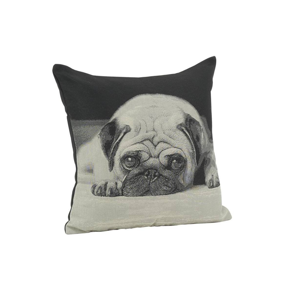 Aubry Gaspard - Coussin chien en coton Carlin Pug - Imagen 1