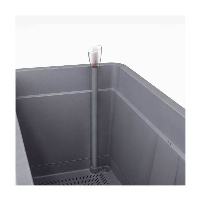 Deroma - Pot De Fleur Cube - Deroma- Cosmo - Anthracite - A Réserve D'eau - Roulettes - 38 Cm - Imagen 5