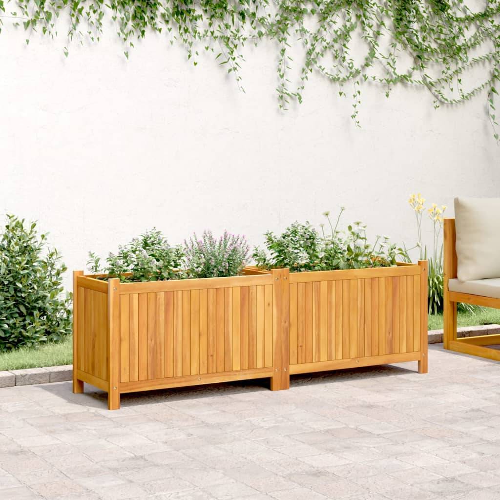 ComfortXL - Très grande jardinière bois acacia pour séparation de terrasse 153x38,5x50 cm - ComfortXL Outdoor Living - Image 3