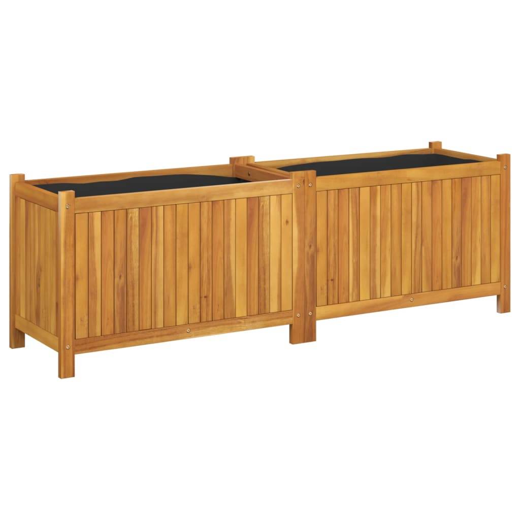 ComfortXL - Très grande jardinière bois acacia pour séparation de terrasse 153x38,5x50 cm - ComfortXL Outdoor Living - Image 2