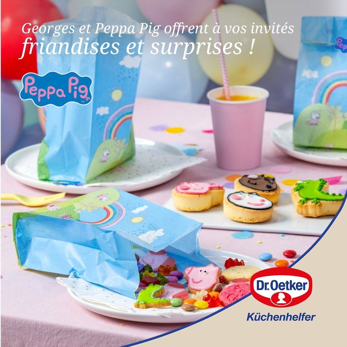 Lot de 8 sachets biscuits avec autocollants Dr. Oetker Peppa Pig - Image 2