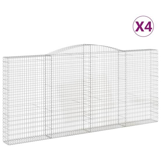 Vidaxl - Paniers à gabions arqués 4 pcs 400x30x180/200 cm Fer galvanisé vidaXL 3146920 - Image 2