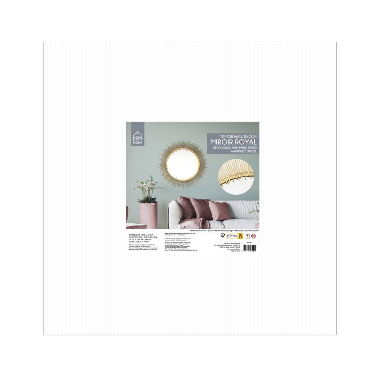 The Home Deco Factory - Miroir en métal doré Soleil 90 cm - Image 5