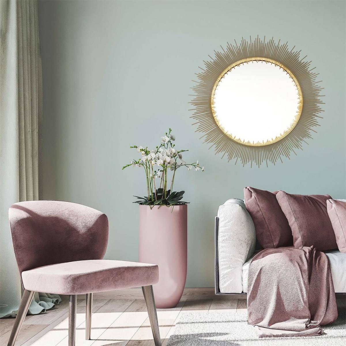 The Home Deco Factory - Miroir en métal doré Soleil 90 cm - Image 4