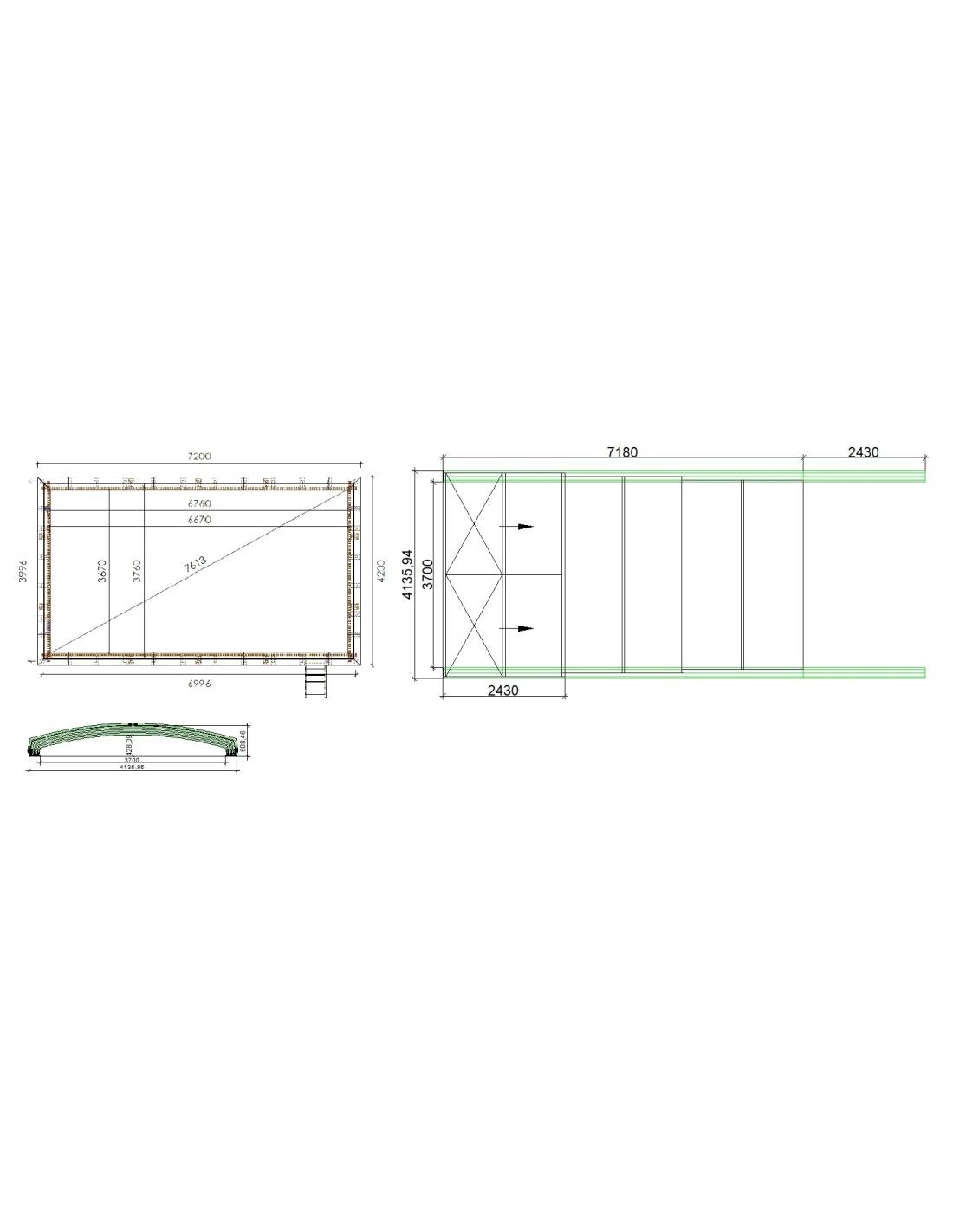 Altanka - Abri de piscine Skyline pour les modèles 7,20x4,20 m - BAS58, BAS758 - polycarbonate alvéolaire 8 mm - Couleur Ral7016 Graphite - ECO317 - Imagen 2