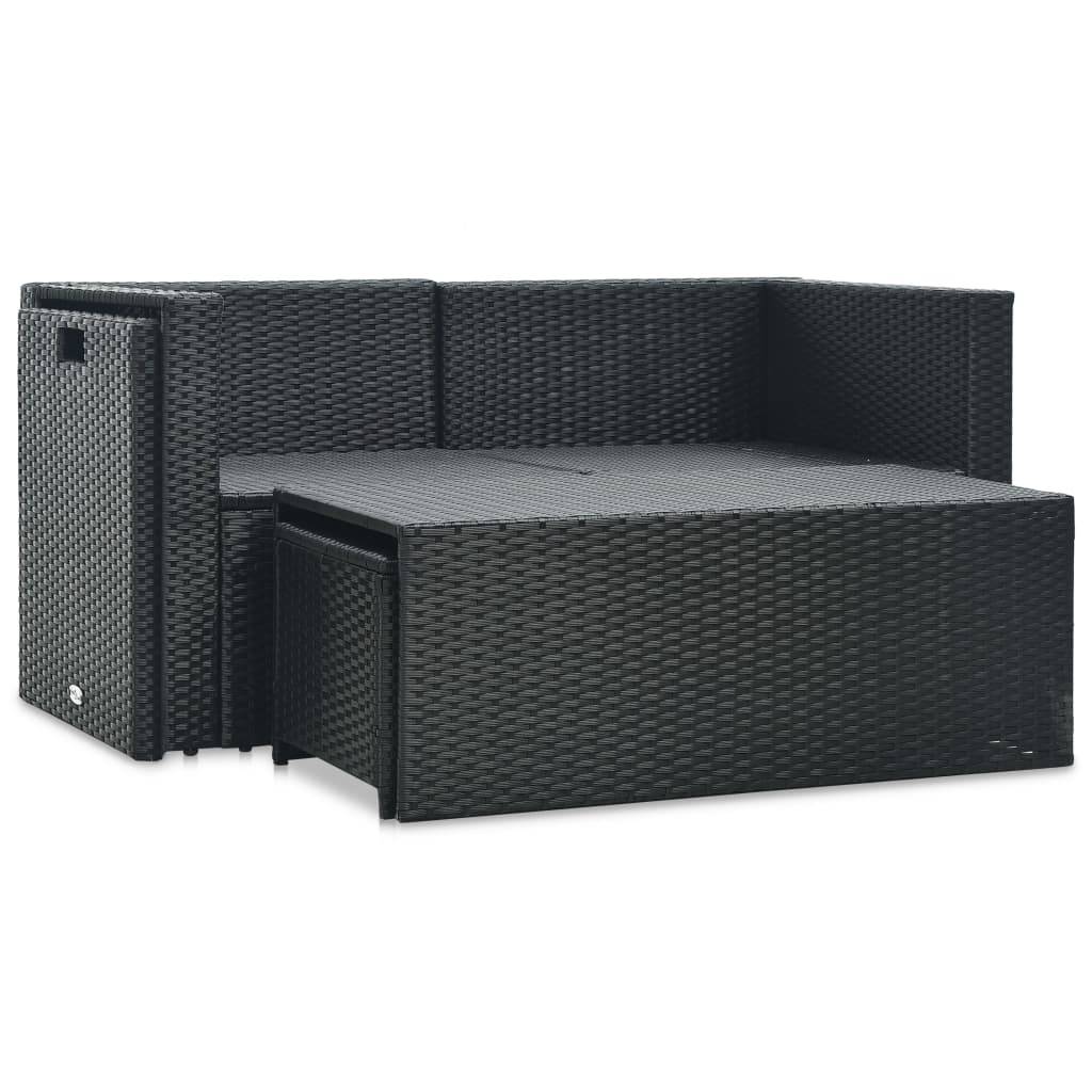 Vidaxl - Salon de jardin 6 pcs avec coussins résine tressée noir vidaXL 47809 - Imagen 9