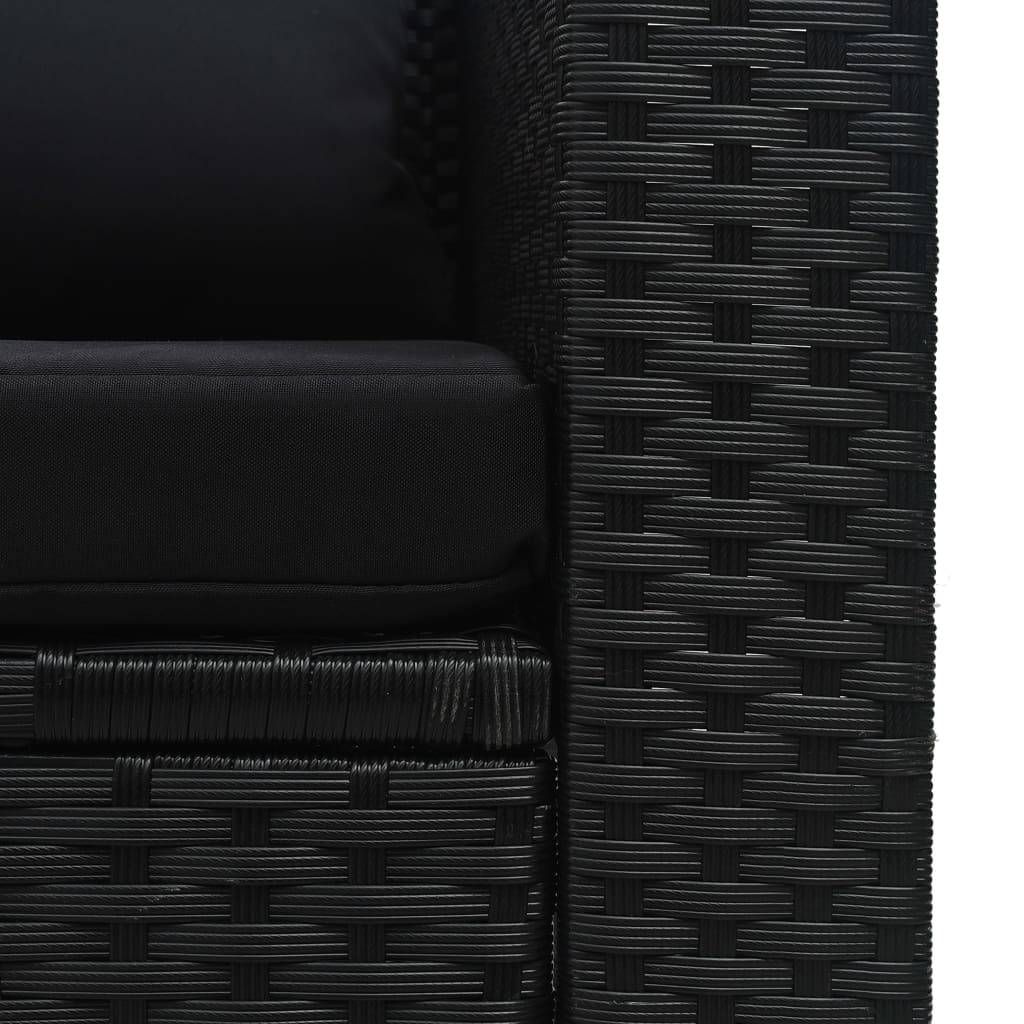 Vidaxl - Salon de jardin 6 pcs avec coussins résine tressée noir vidaXL 47809 - Imagen 5