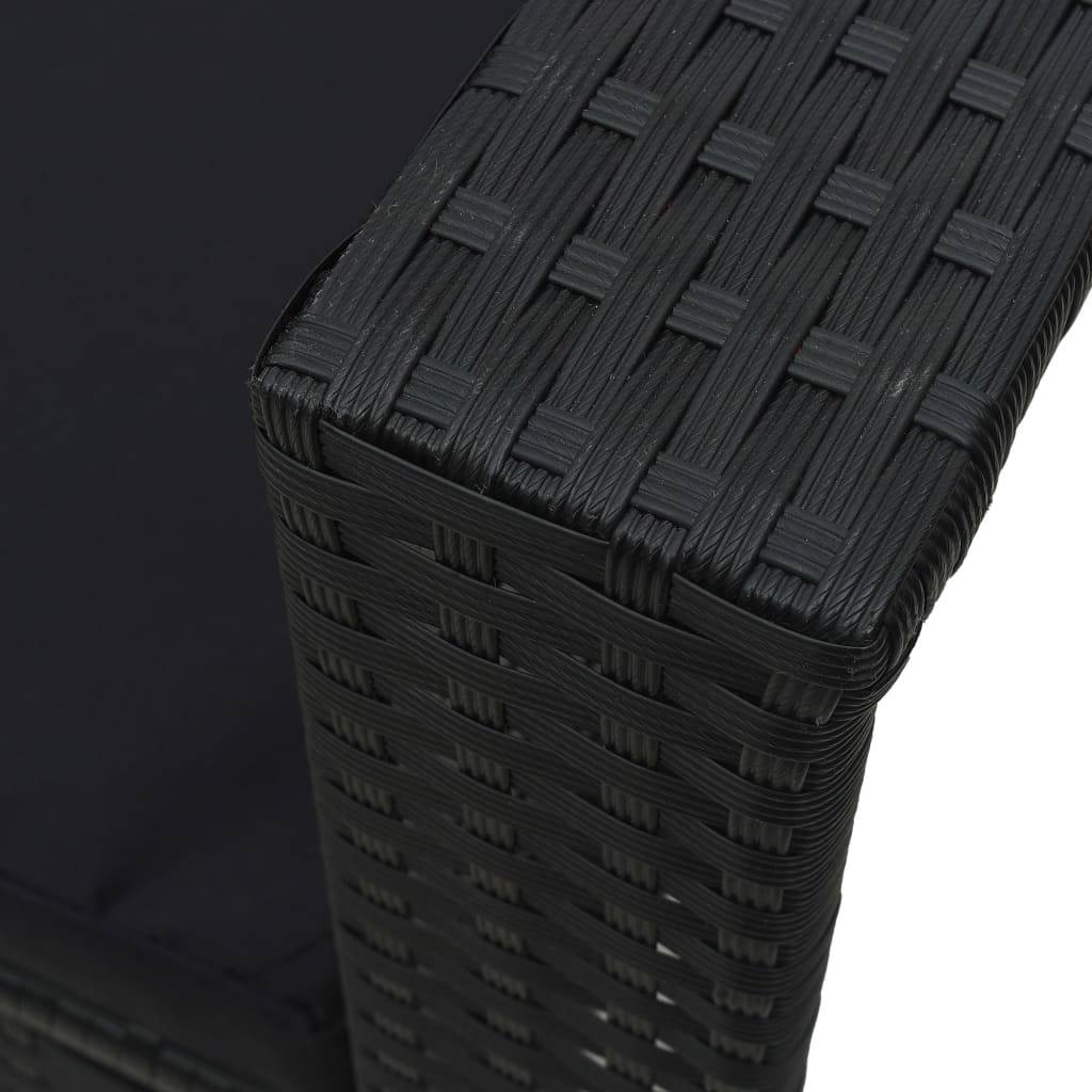 Vidaxl - Salon de jardin 6 pcs avec coussins résine tressée noir vidaXL 47809 - Imagen 4