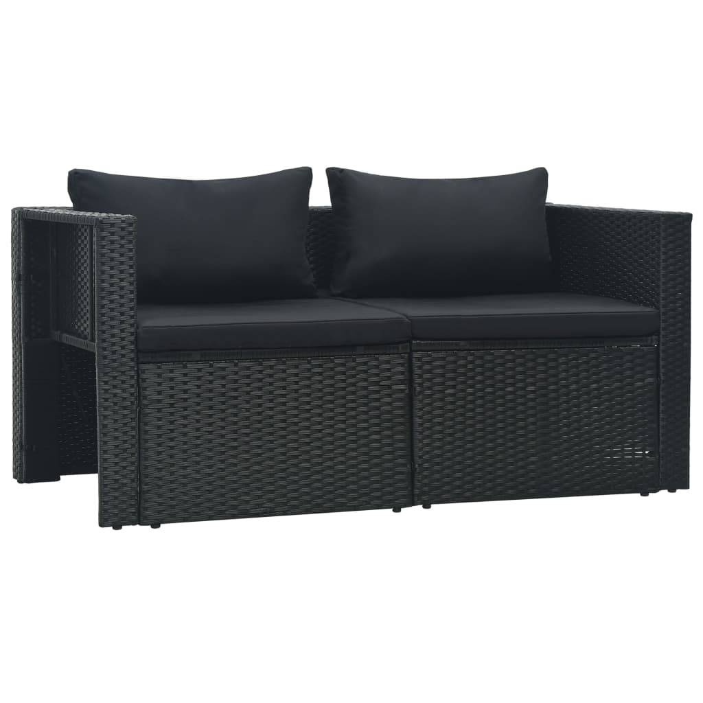 Vidaxl - Salon de jardin 6 pcs avec coussins résine tressée noir vidaXL 47809 - Imagen 8