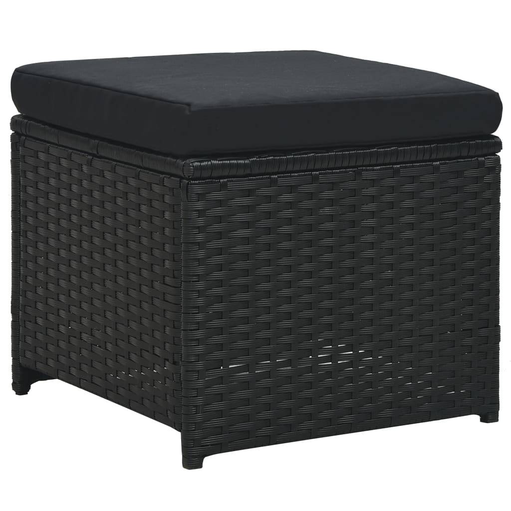 Vidaxl - Salon de jardin 6 pcs avec coussins résine tressée noir vidaXL 47809 - Imagen 7