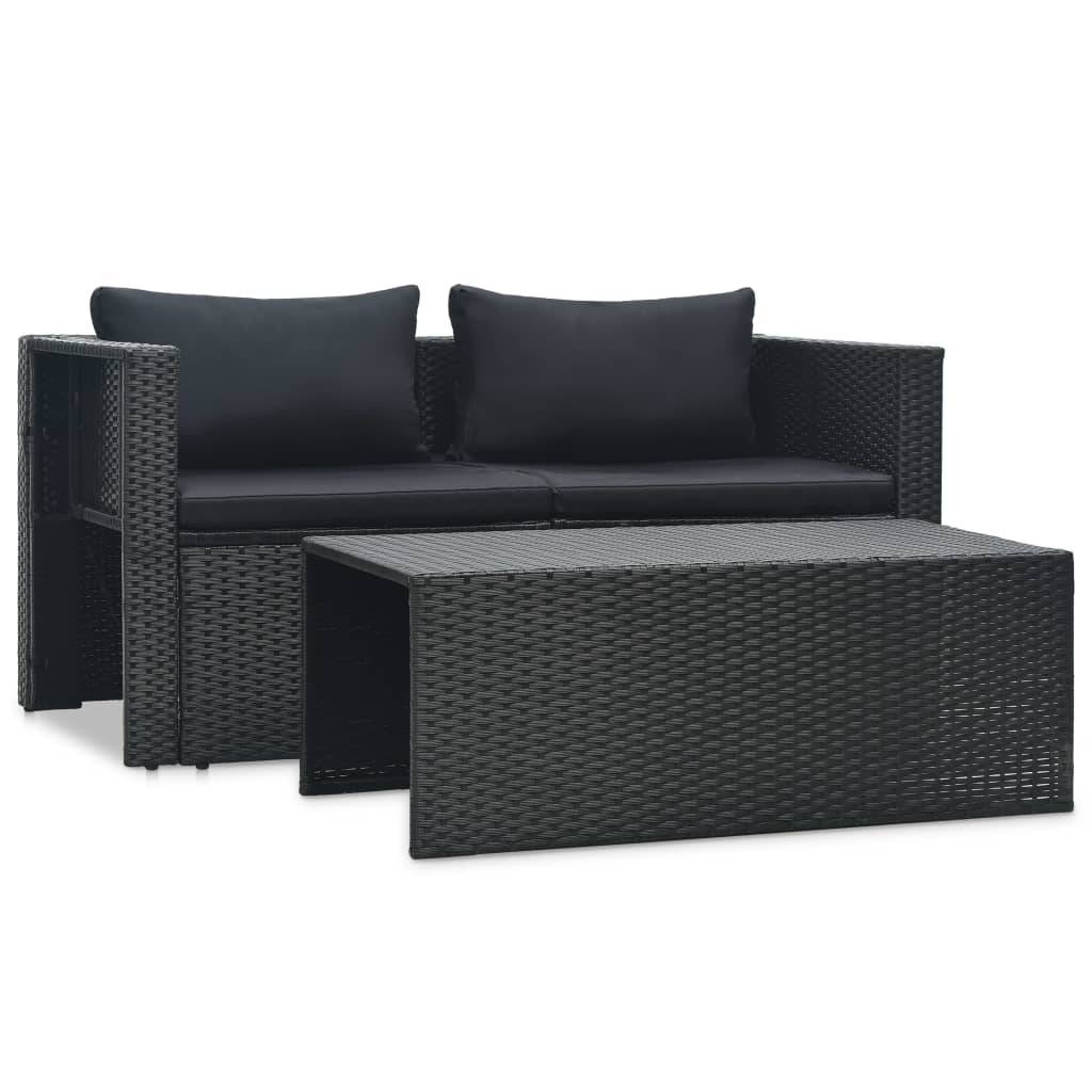 Vidaxl - Salon de jardin 6 pcs avec coussins résine tressée noir vidaXL 47809 - Imagen 2