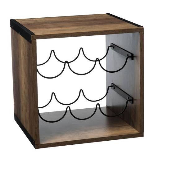 Étagère à Vin 6 Bouteilles "Mix n'Modul" 31cm Marron - Image 1