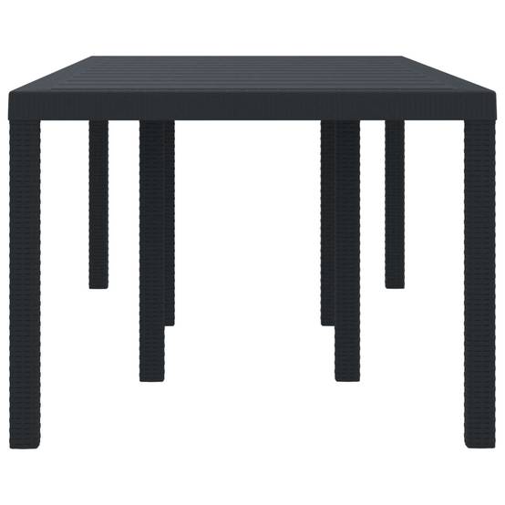 Grande Table de Jardin 200cm pour 8 Personnes en Polyrotin Anthracite Robuste – ComfortXL Outdoor Living - Image 3
