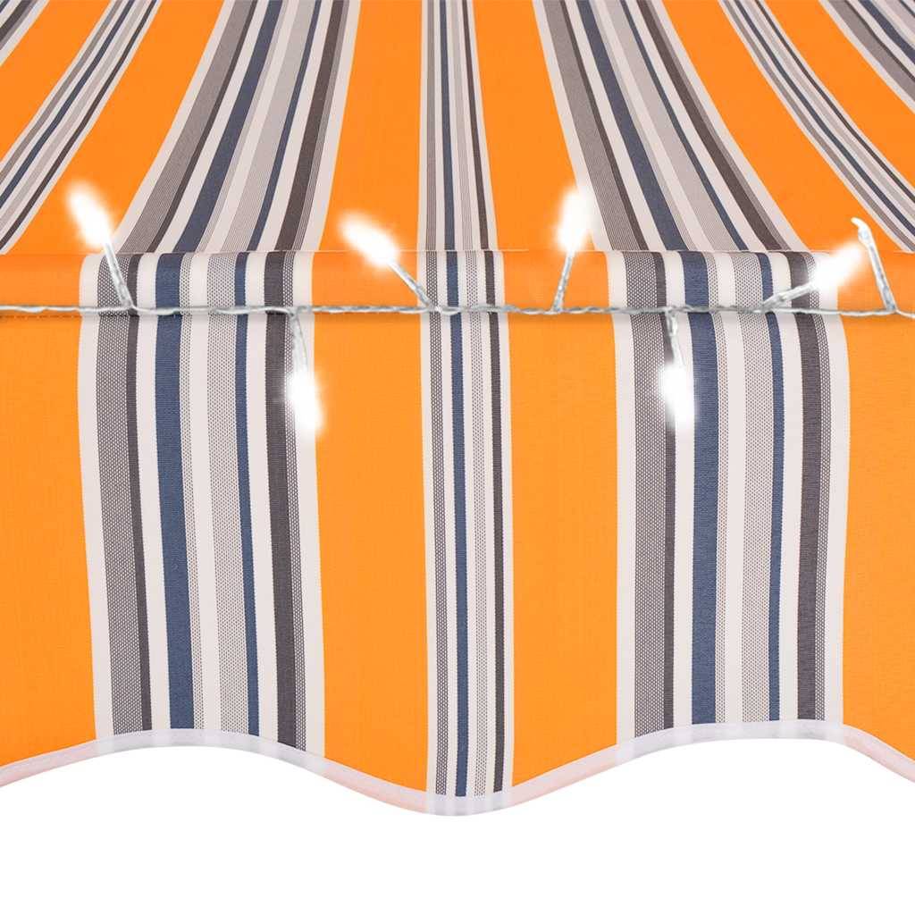 ComfortXL - Store Balcon LED Solaire sans Perçage Manuel Rétractable Anti-UV Rayé Jaune Bleu 150x120 cm – ComfortXL Outdoor Living - Image 5