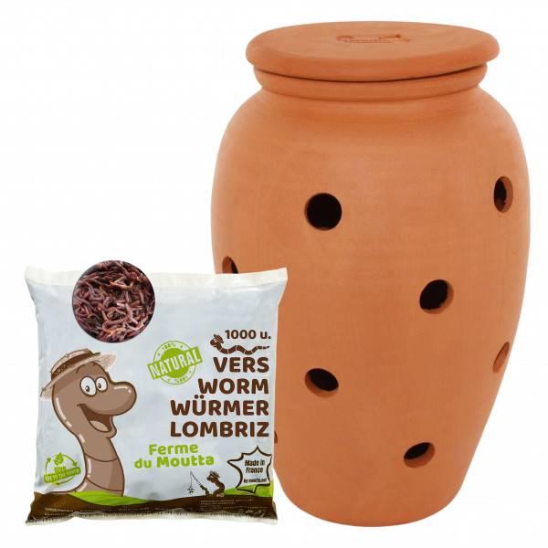 Lombricomposteur 6,5L en terre cuite à enterrer | 250gr de Vers - Image 1