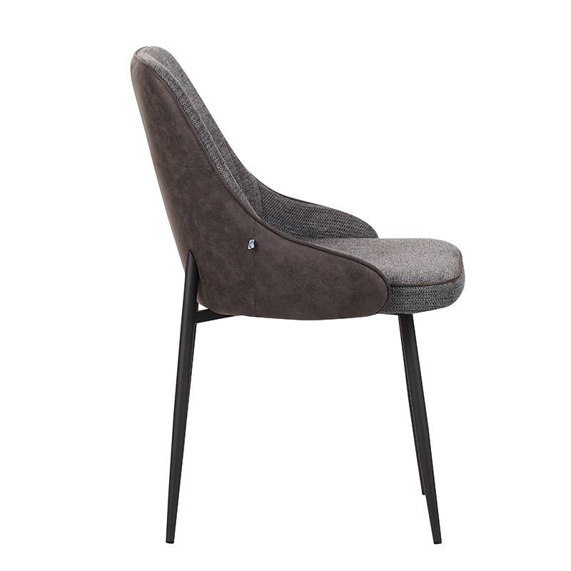 Chaise bicolore gris/anthracite pieds métal noir Milo - Image 5