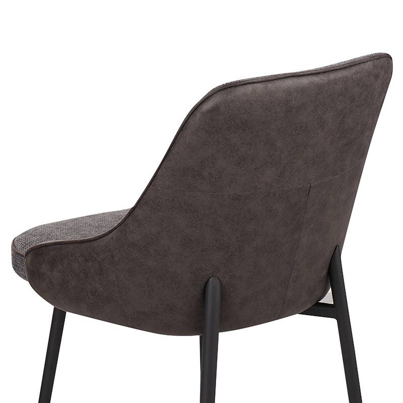 Chaise bicolore gris/anthracite pieds métal noir Milo - Image 8