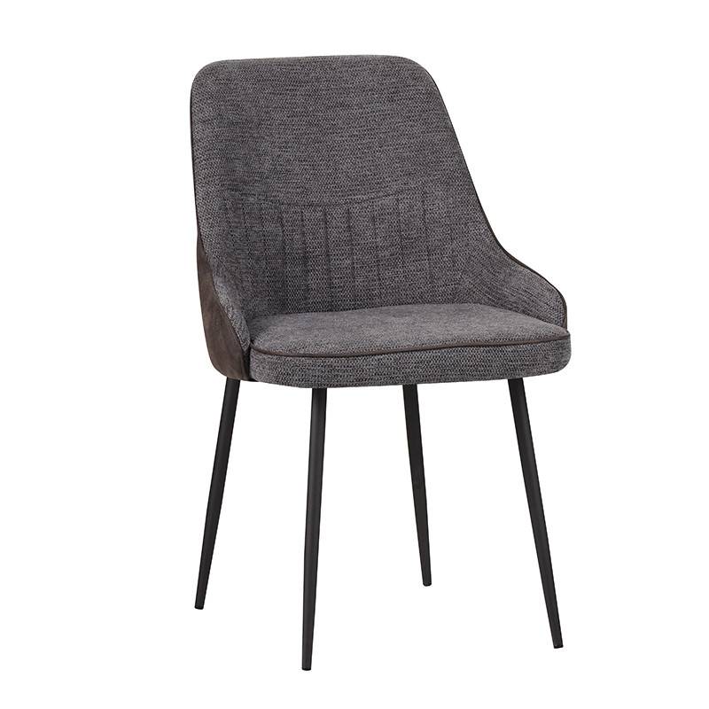 Chaise bicolore gris/anthracite pieds métal noir Milo - Image 1