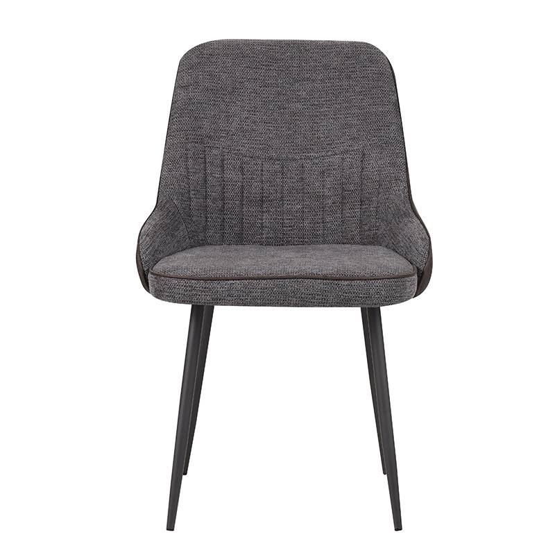 Chaise bicolore gris/anthracite pieds métal noir Milo - Image 9