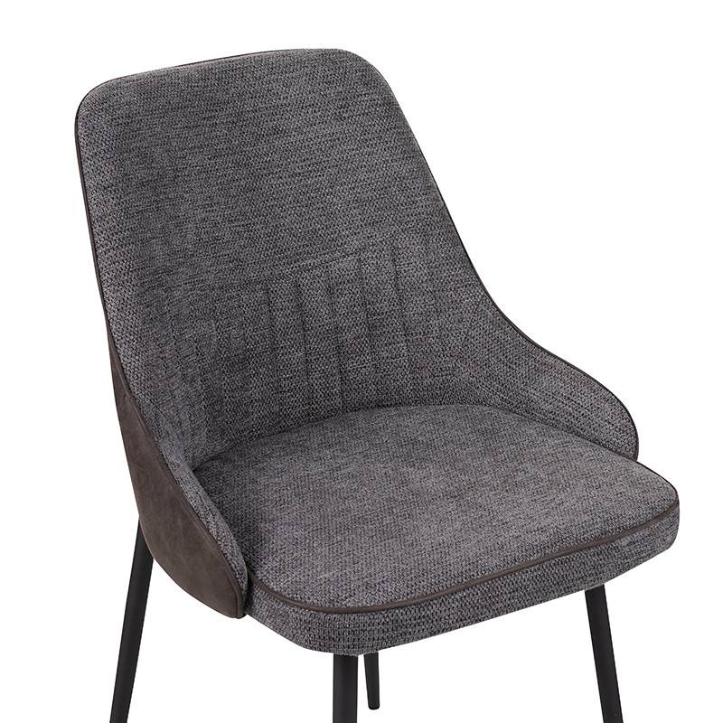 Chaise bicolore gris/anthracite pieds métal noir Milo - Image 3