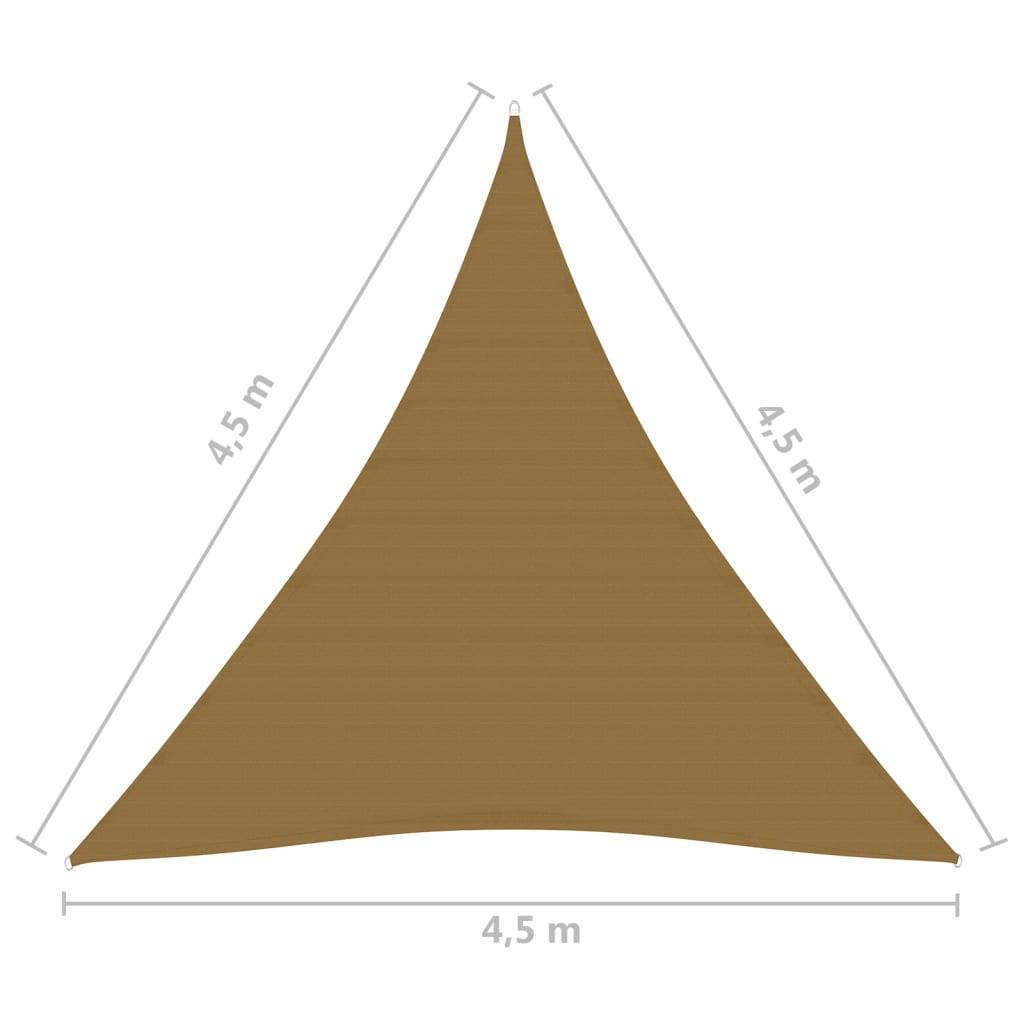 Helloshop26 - Voile toile d'ombrage parasol 160 g/m² 4,5 x 4,5 x 4,5 m PEHD taupe - Imagen 6