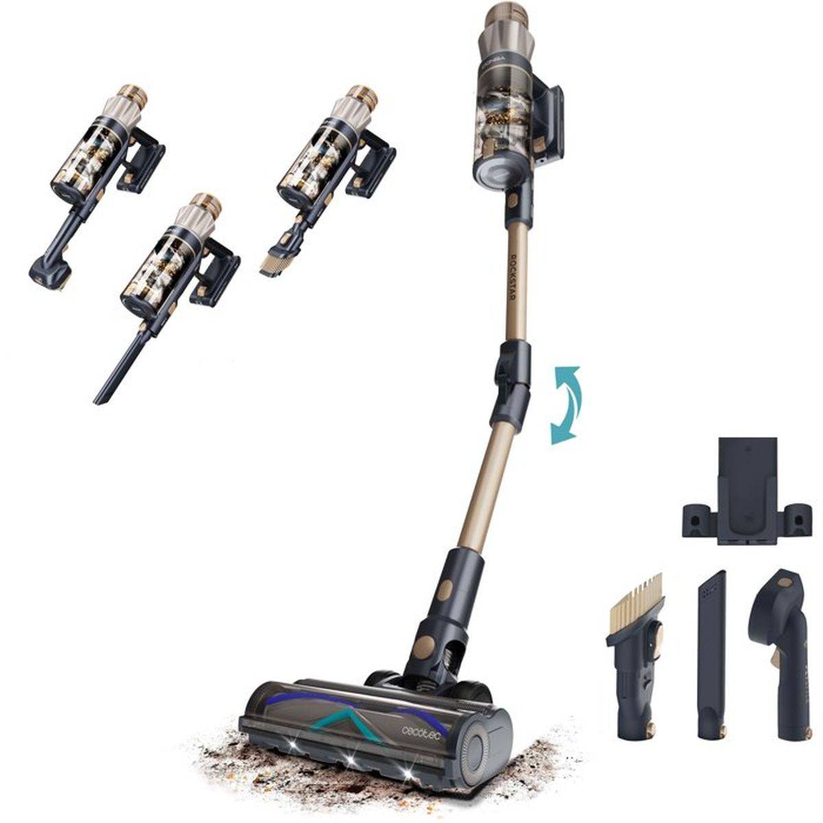 Aspirateur balai sans fil pour poils d’animaux Conga Rockstar RS90 Pet Flex, 160 AirWatt, 40 kPa, CECOTEC - Image 4