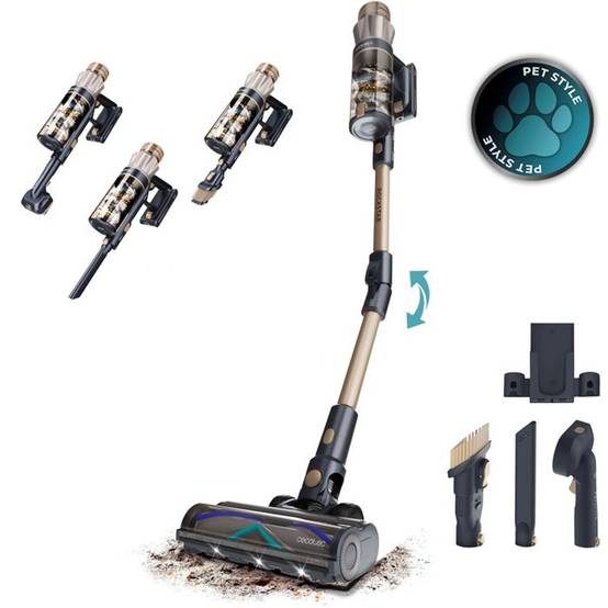 Aspirateur balai sans fil pour poils d’animaux Conga Rockstar RS90 Pet Flex, 160 AirWatt, 40 kPa, CECOTEC - Image 1