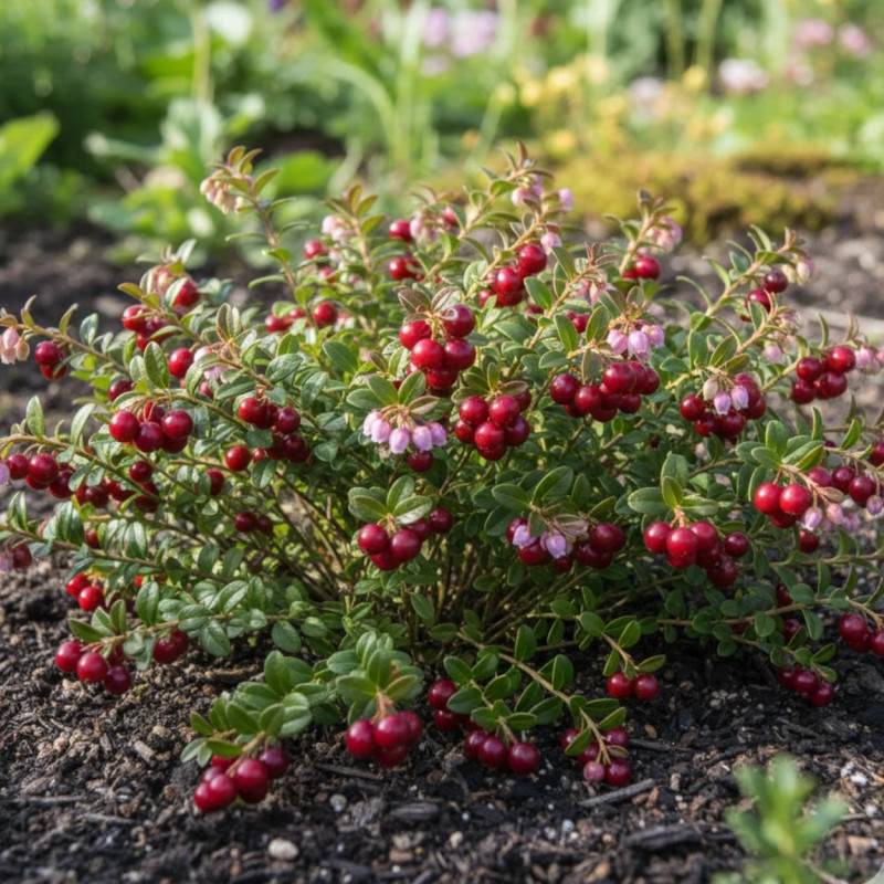 Canneberge à gros fruits, Airelles, Cranberry Howes à fleurs Rose - feuillage Semi-Persistant - Pot de 1,5L - Tuteur bambou 30/60 cm-  hauteur à matur - Imagen 4