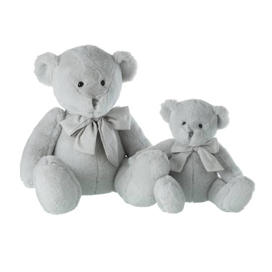 Peluche Enfant "Ourson Nœud" 34cm Gris - Image 2