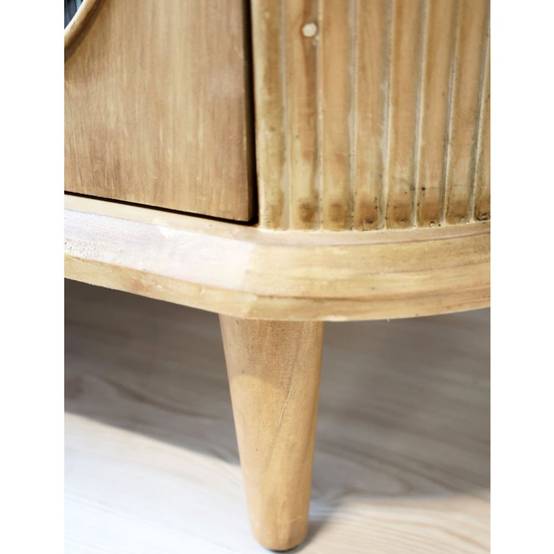 Chemin De Campagne - Buffet 2 portes en bois de pin cannelé et verre 90 x 40 x 85 cm Chemin de campagne - Imagen 4