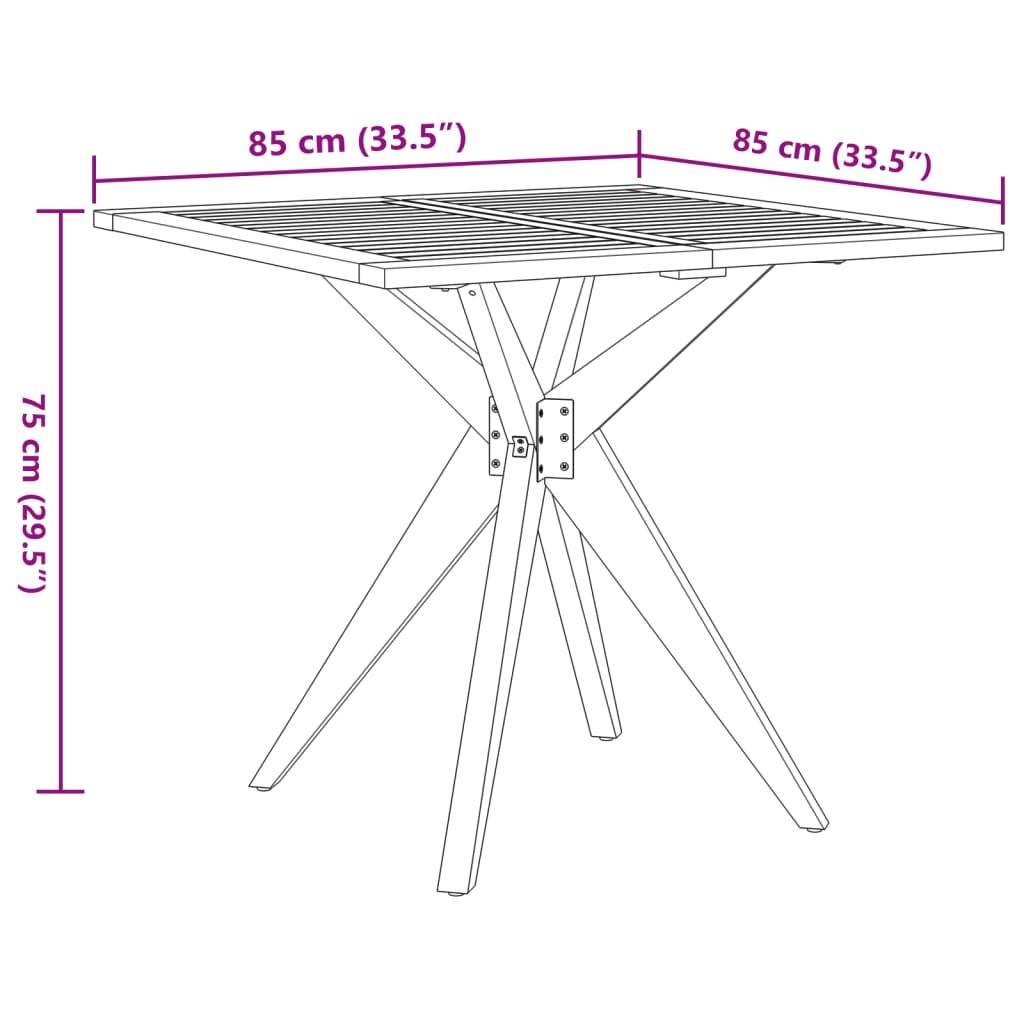 Maison Chic - Ensemble de 3 pcs table de jardin avec chaises - mobilier de jardin Bois d'acacia solide-JU2727 - Image 10