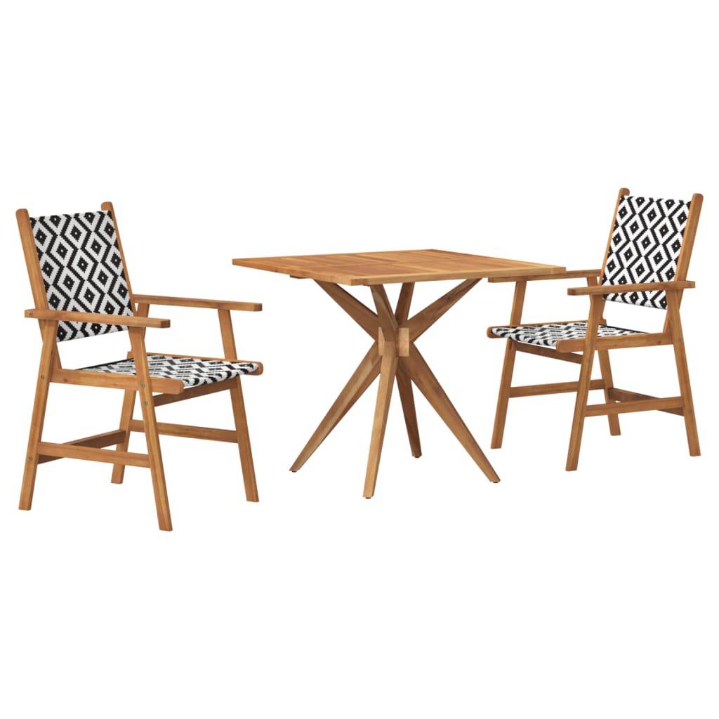 Maison Chic - Ensemble de 3 pcs table de jardin avec chaises - mobilier de jardin Bois d'acacia solide-JU2727 - Image 1