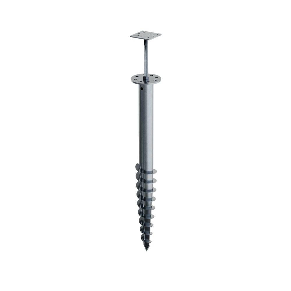 Decklinea - Vis de Fondation SPIRAL - Pour Clôture- Hauteur : 80 cm - Fixation Sans Beton - Support plat inclus - Image 1