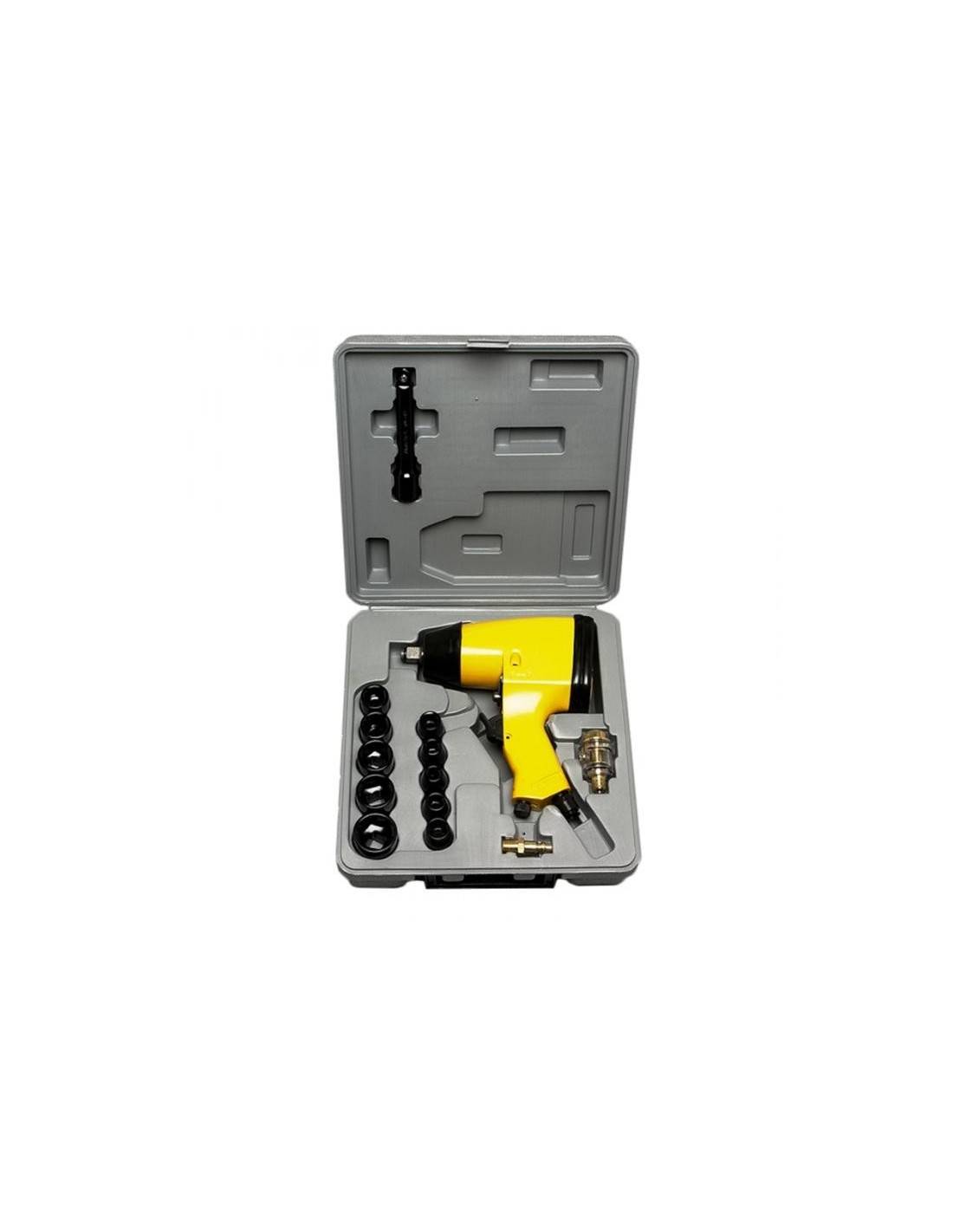 Coffret Clé à Choc 1/2 Pneumatique + 10 Douilles Et Accessoires - Image 1