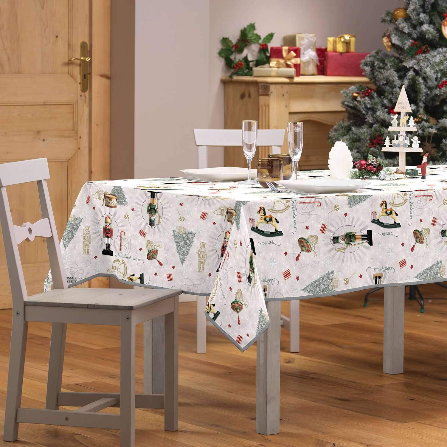 Sans Marque - Nappe rectangulaire antitache Casse-noisette - L. 150 x l. 240 cm - Multicolore - Douceur d'intérieur - Imagen 2