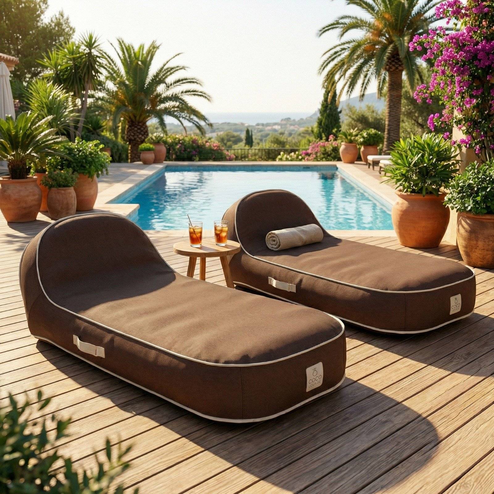 Coco Lounge - Coco Lounge Transat gonflable PALMA Collection Moka - chocolat - Image 2