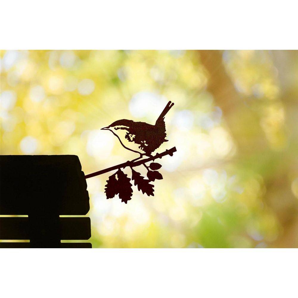 Metalbird - Oiseau sur pique troglodyte mignon en acier corten - Imagen 3