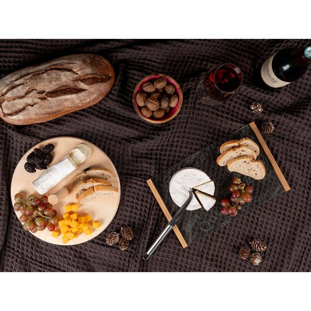 Aubry Gaspard - Plateau à fromages en verre et bambou avec couteau - Imagen 3