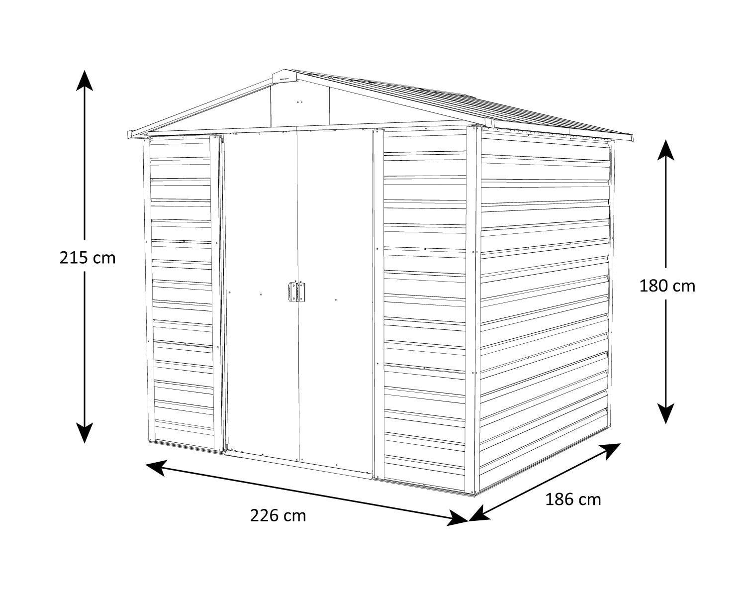 Yardmaster - Abri de jardin métal imitation bois 4,20 m2 Yardmaster + kit d'ancrage - Image 3