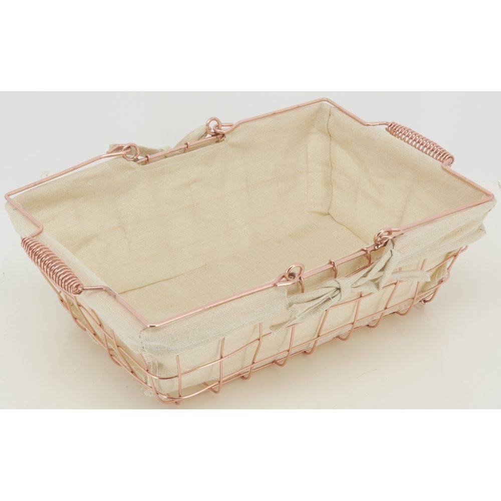 Aubry Gaspard - Panier rectangulaire en métal cuivré "Élégance Cuivrée" - Imagen 4