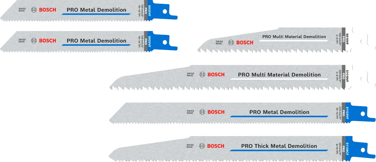 Coffret 6 lames PRO Demolition pour scies sabres - BOSCH - 2607011820 - Image 1