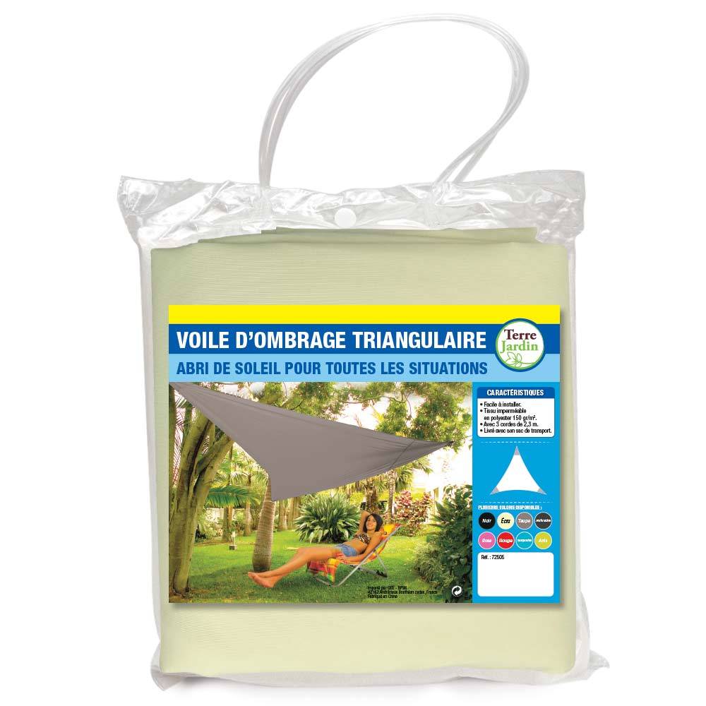 Terre Jardin - Voile d'ombrage triangulaire 5 mètres Ecru - Imagen 1